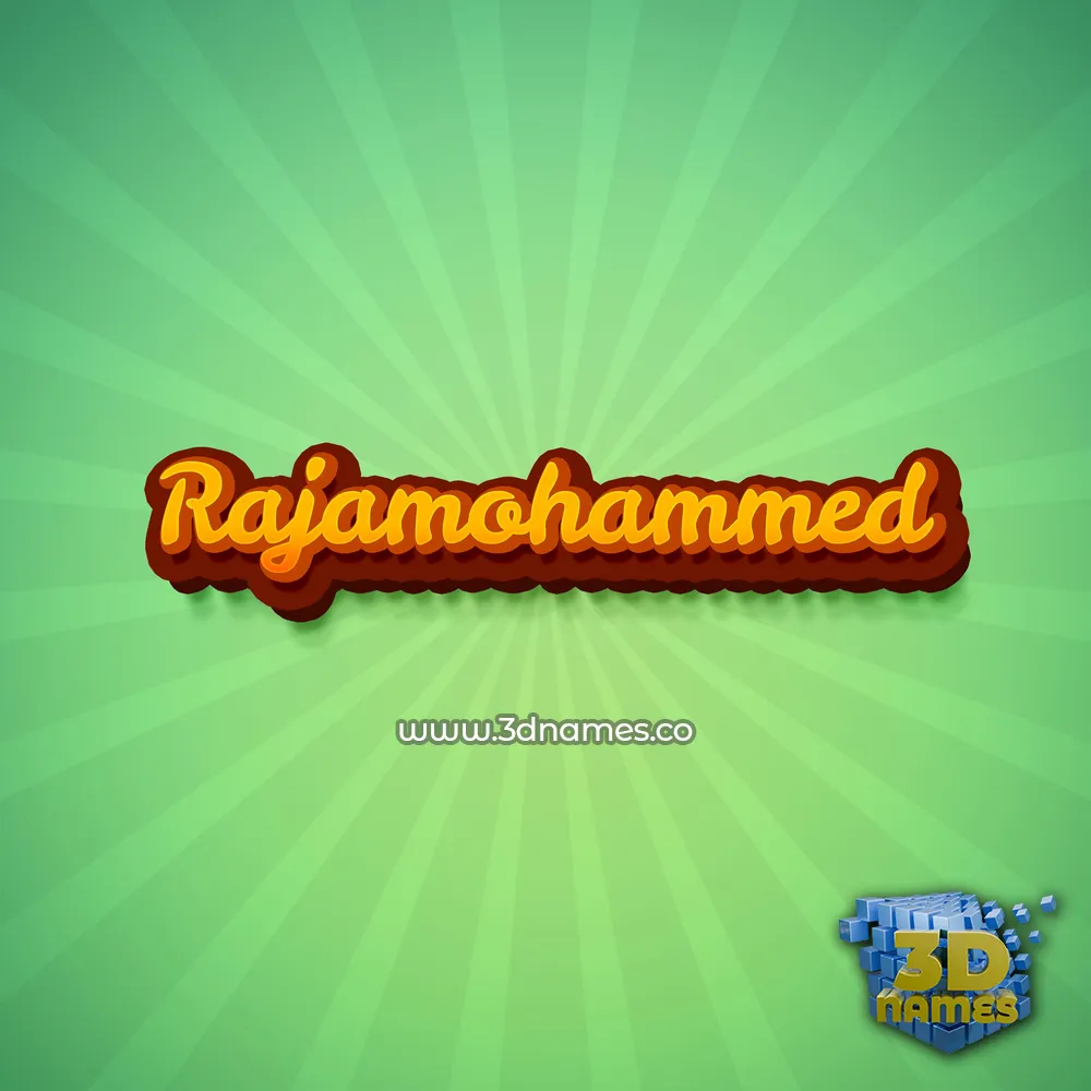 rajamohammed in Green Rays style - 3D name wallpaper