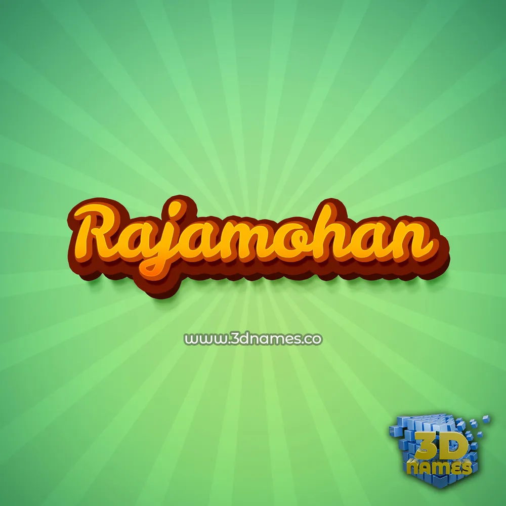 rajamohan in Green Rays style - 3D name wallpaper