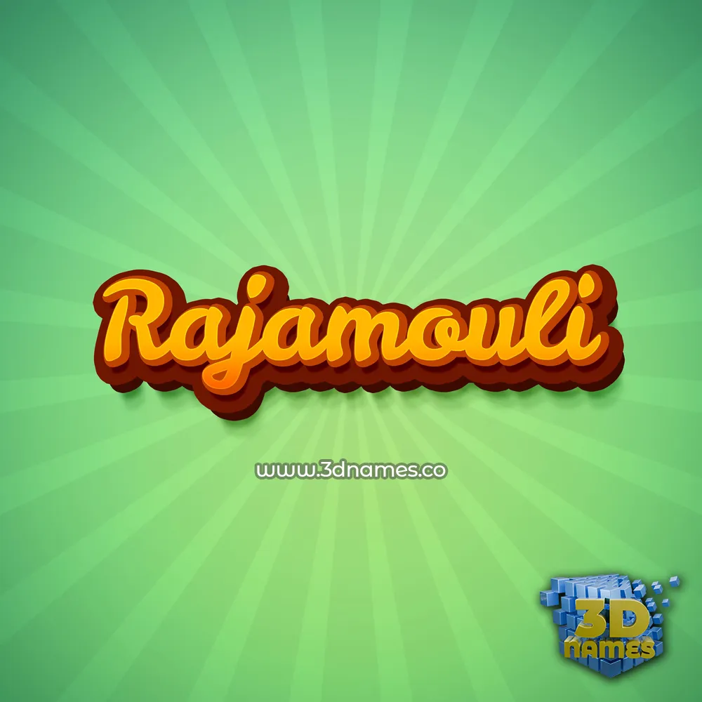 rajamouli in Green Rays style - 3D name wallpaper
