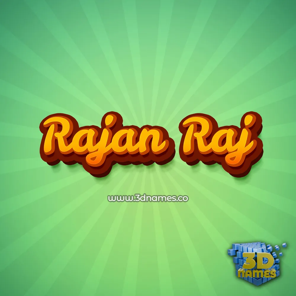rajan raj in Green Rays style - 3D name wallpaper