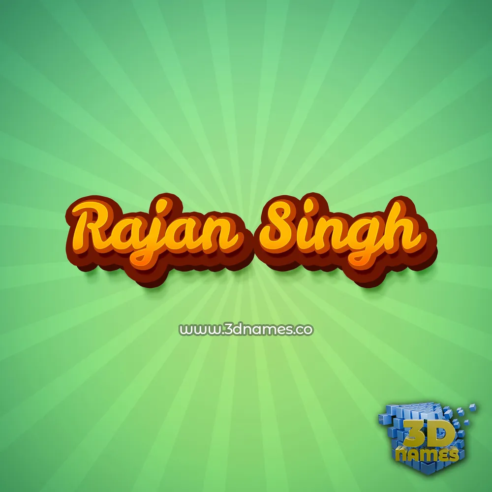 rajan singh in Green Rays style - 3D name wallpaper
