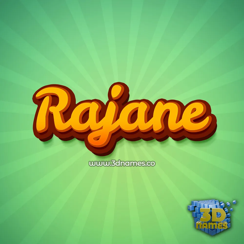 rajane in Green Rays style - 3D name wallpaper