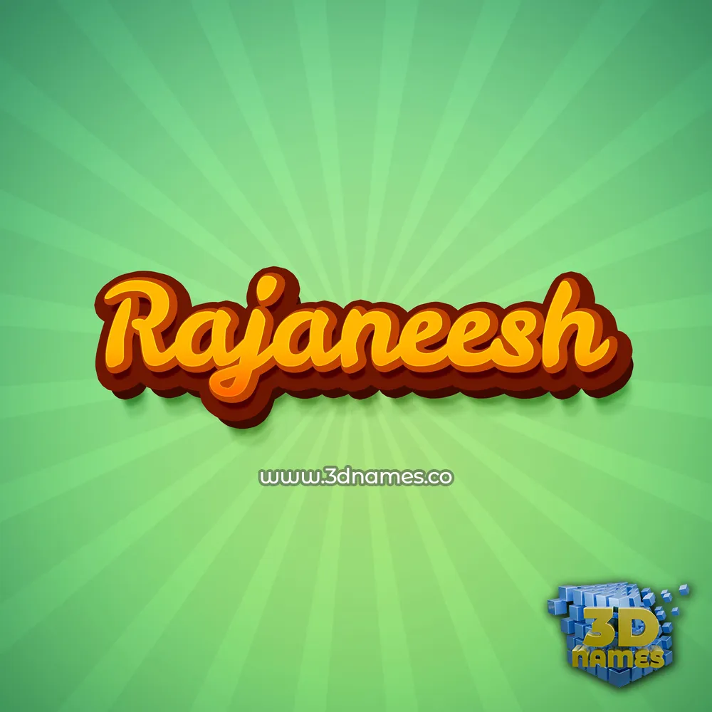 rajaneesh in Green Rays style - 3D name wallpaper