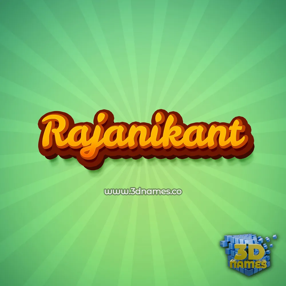 rajanikant in Green Rays style - 3D name wallpaper