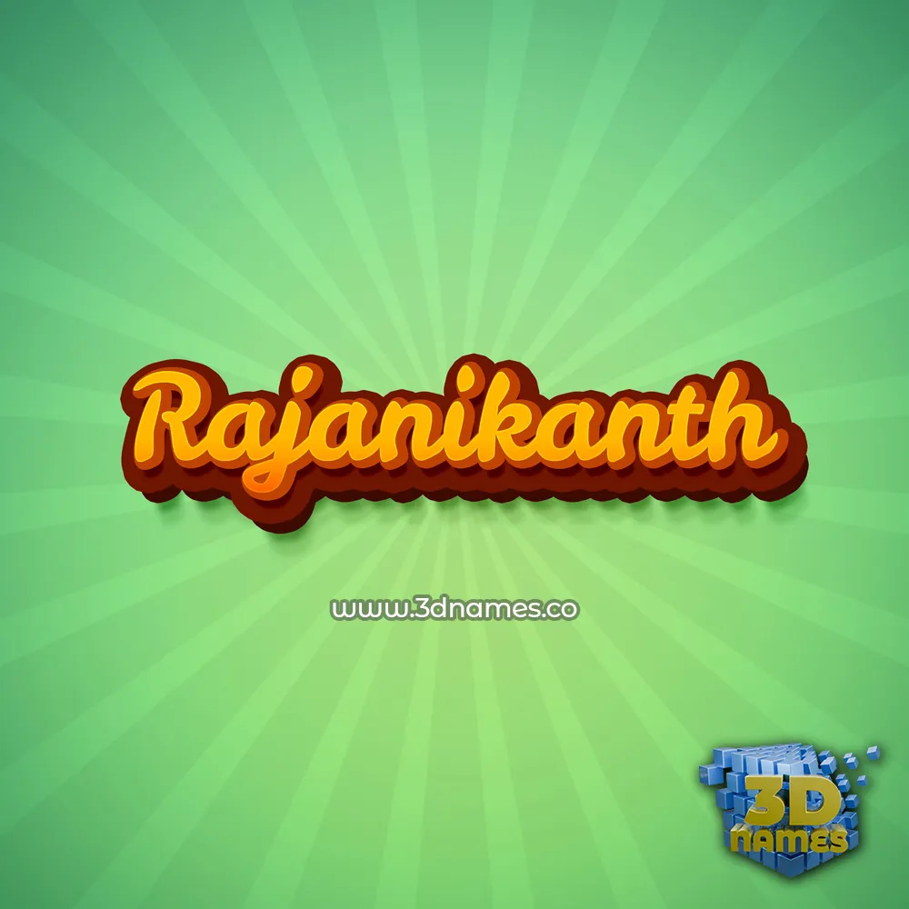 rajanikanth in Green Rays style - 3D name wallpaper