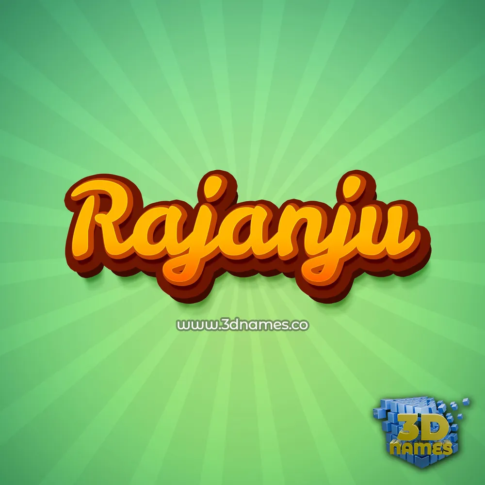 rajanju in Green Rays style - 3D name wallpaper