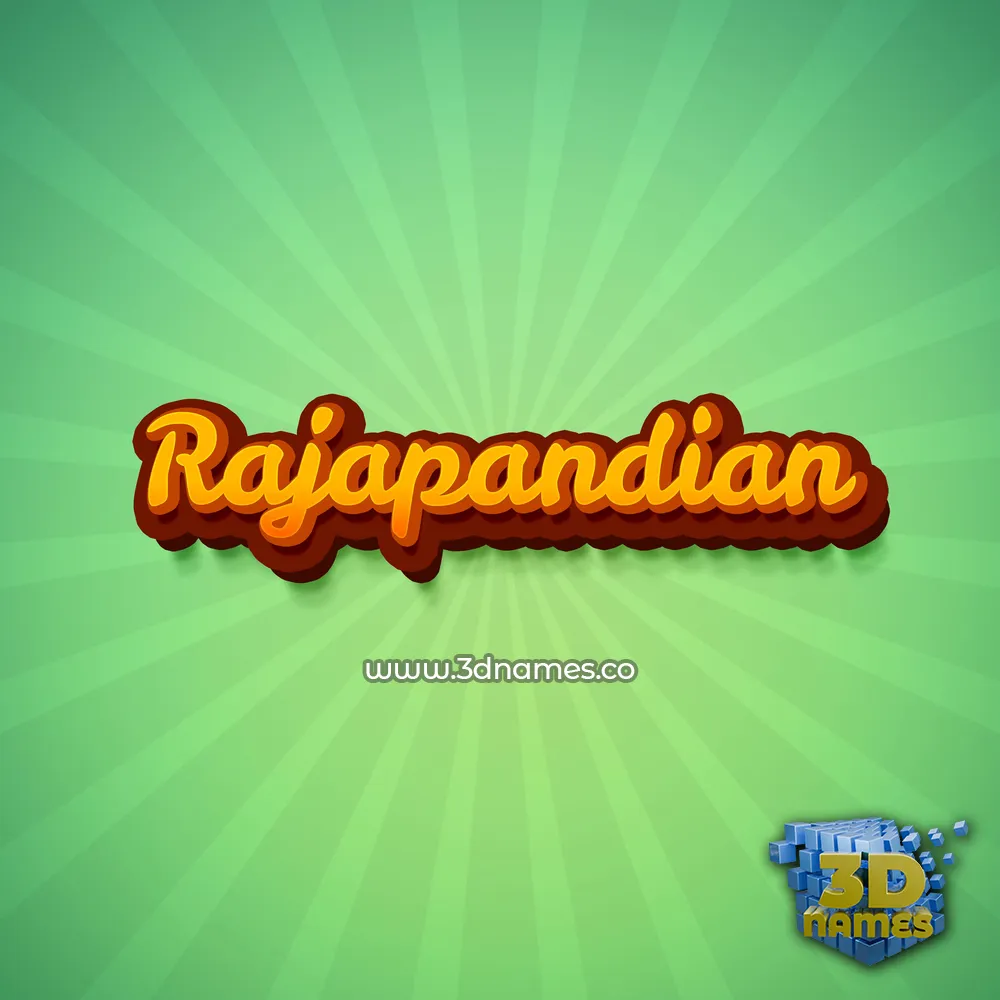 rajapandian in Green Rays style - 3D name wallpaper
