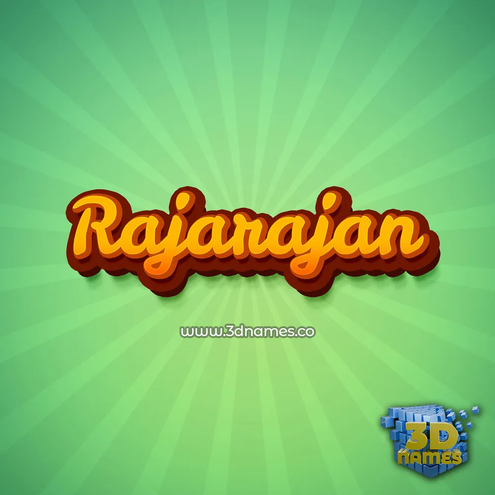 rajarajan in Green Rays style - 3D name wallpaper