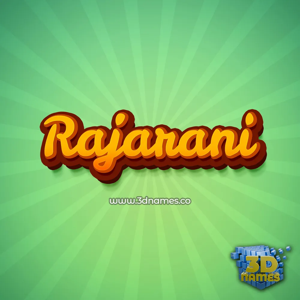 rajarani in Green Rays style - 3D name wallpaper