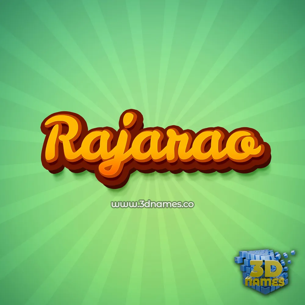 rajarao in Green Rays style - 3D name wallpaper