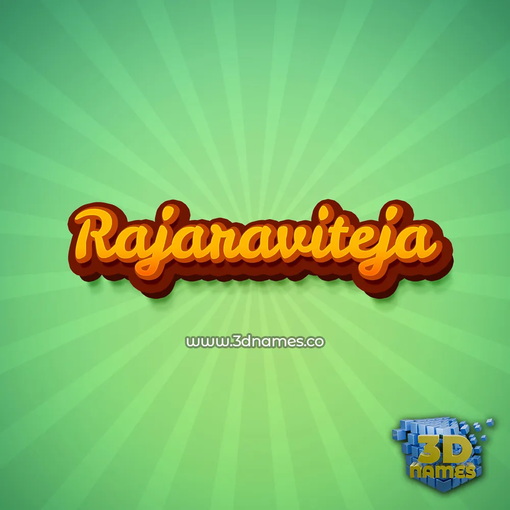 rajaraviteja in Green Rays style - 3D name wallpaper