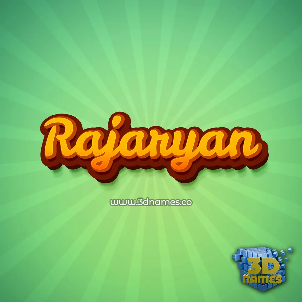 rajaryan in Green Rays style - 3D name wallpaper