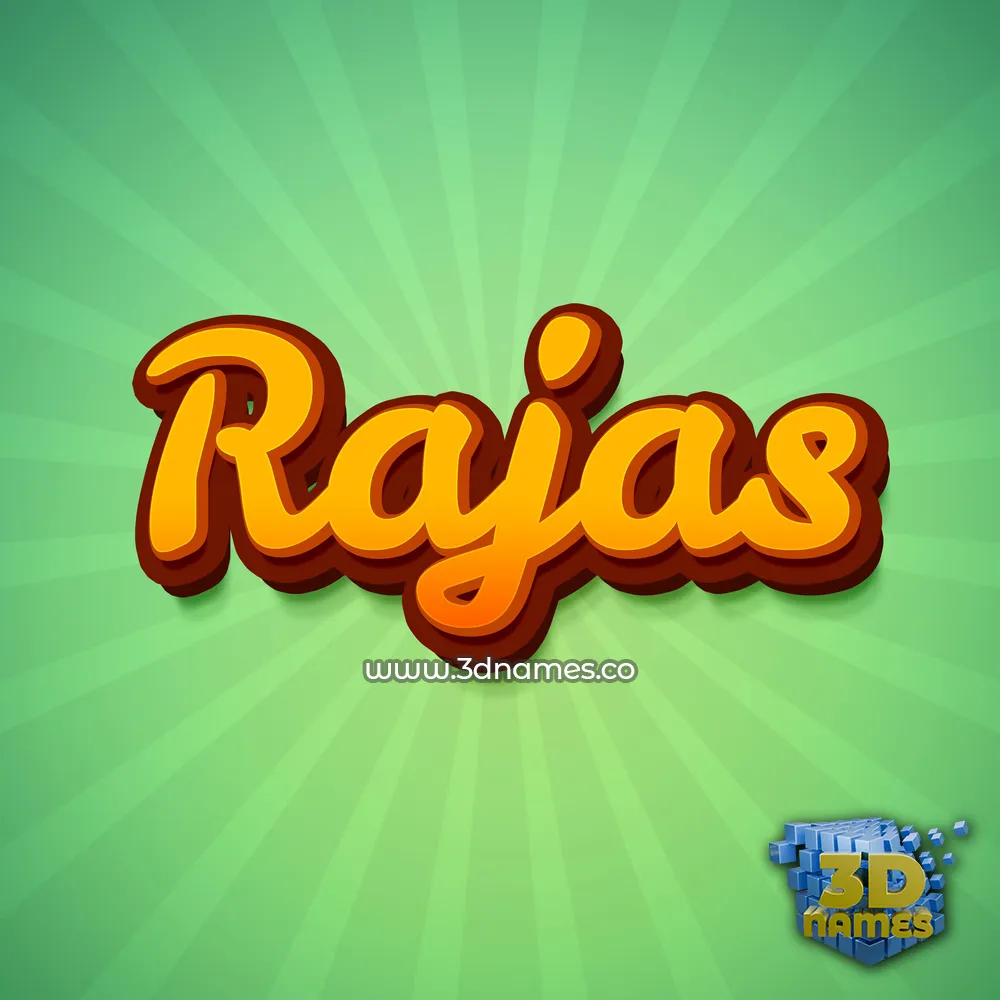 rajas in Green Rays style - 3D name wallpaper