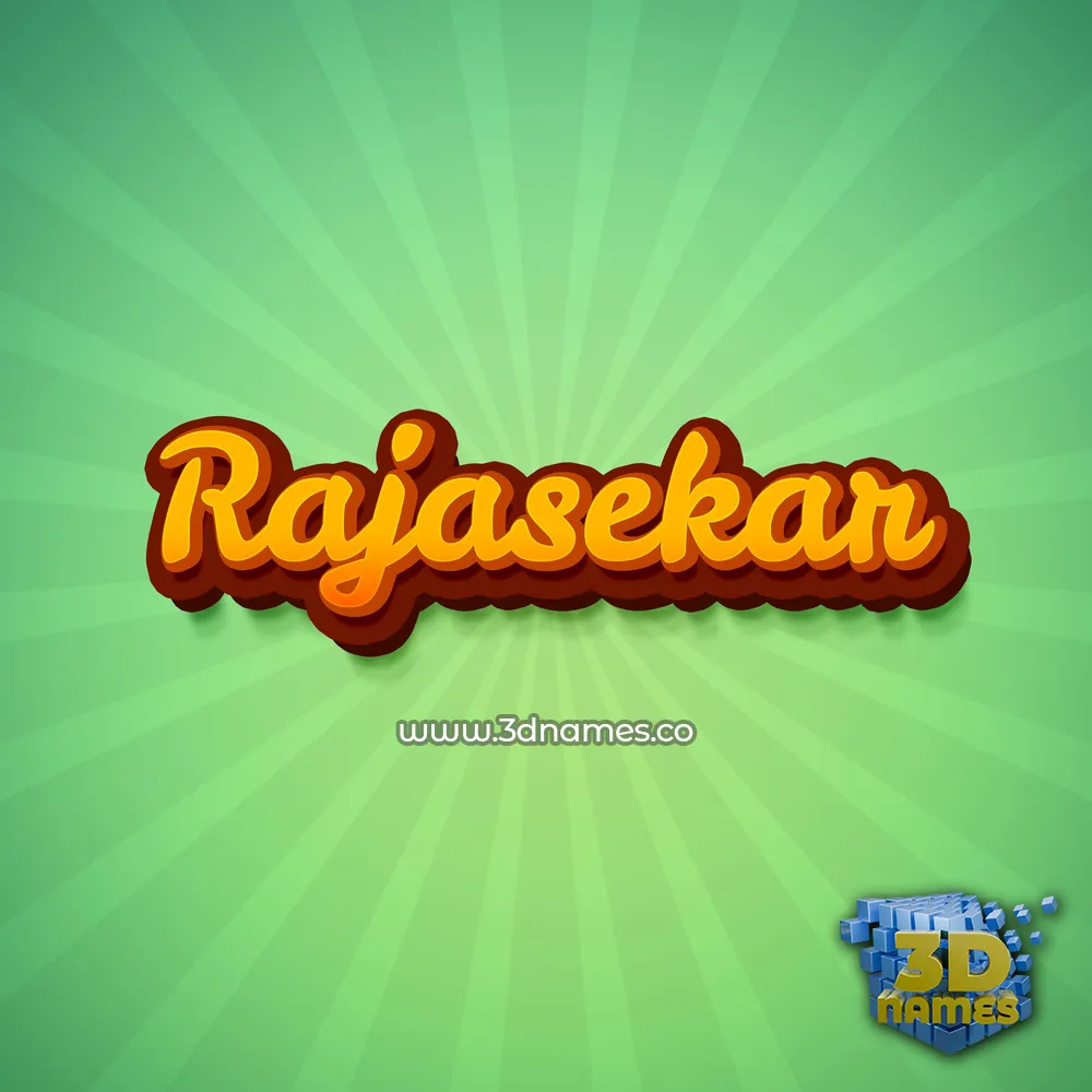 rajasekar in Green Rays style - 3D name wallpaper