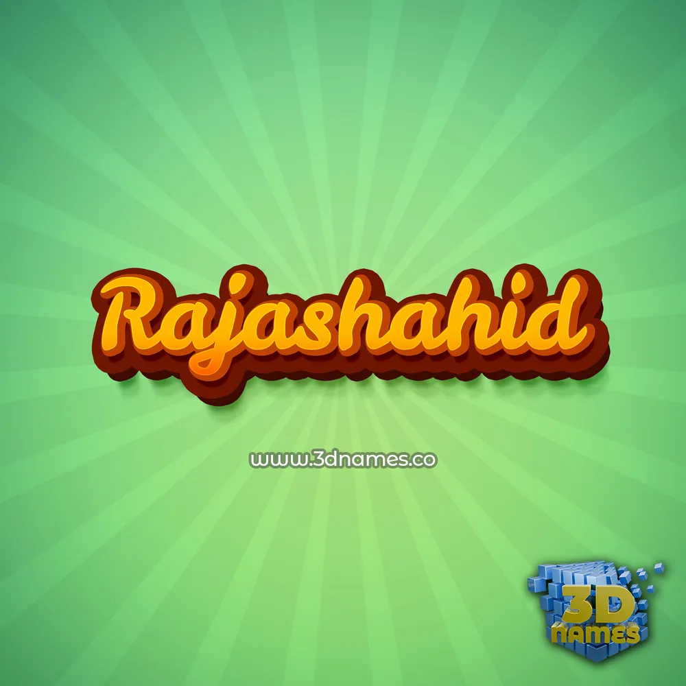 rajashahid in Green Rays style - 3D name wallpaper