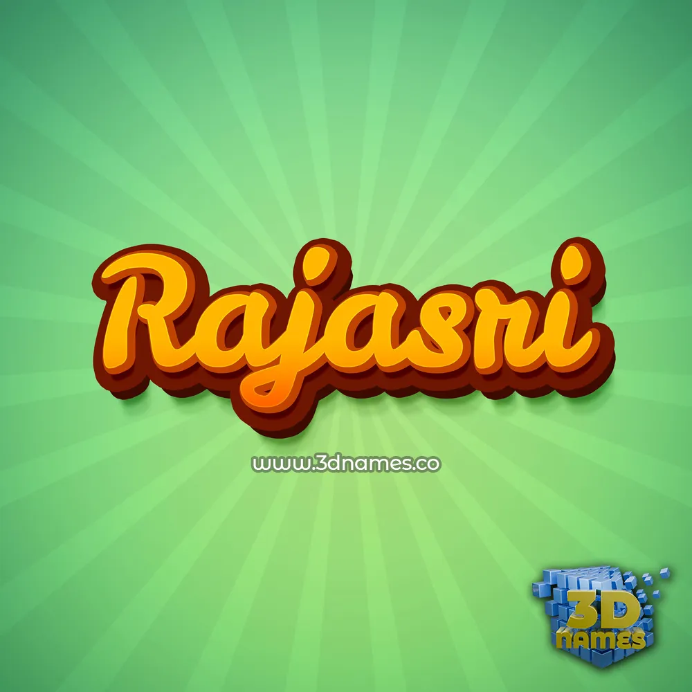 rajasri in Green Rays style - 3D name wallpaper