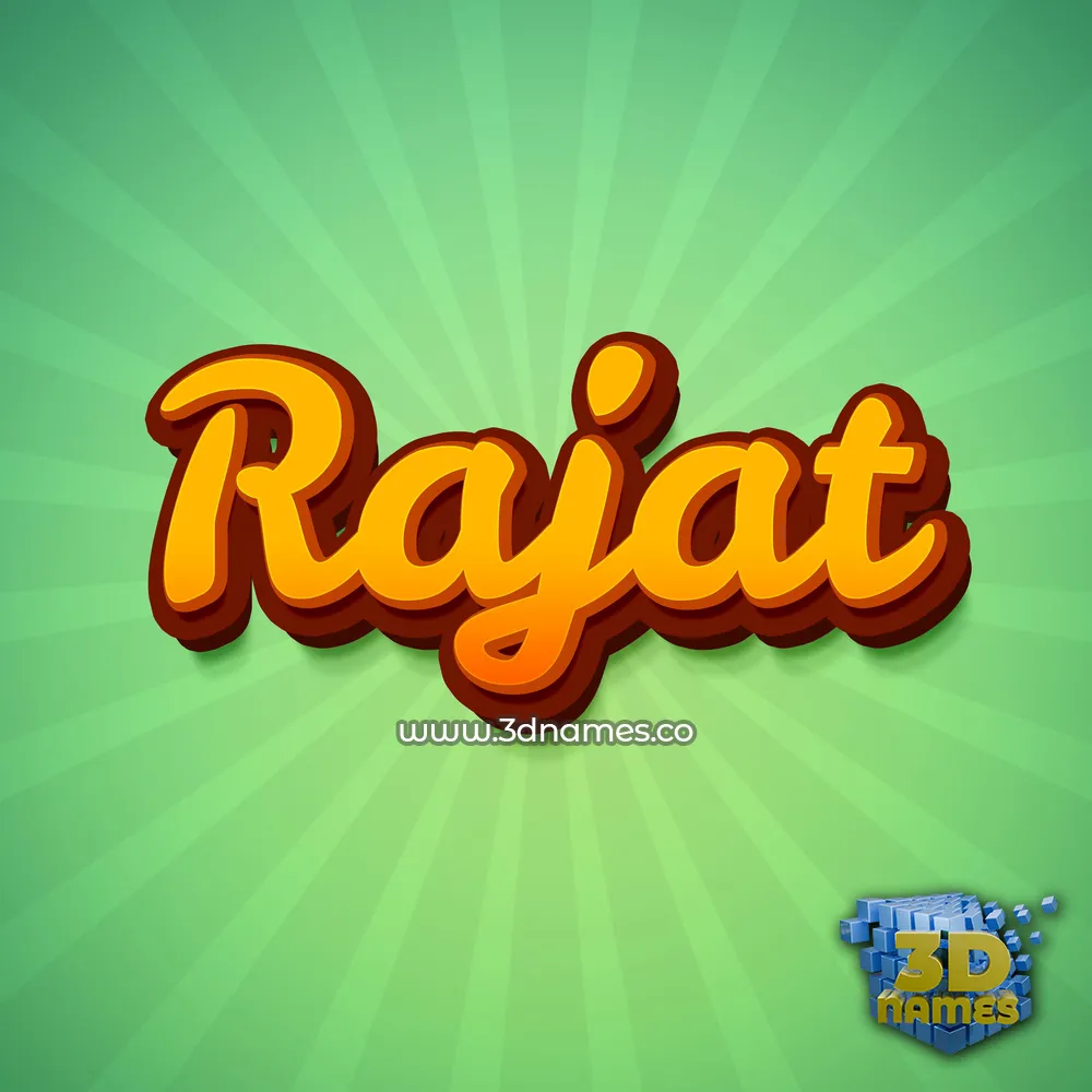 rajat in Green Rays style - 3D name wallpaper