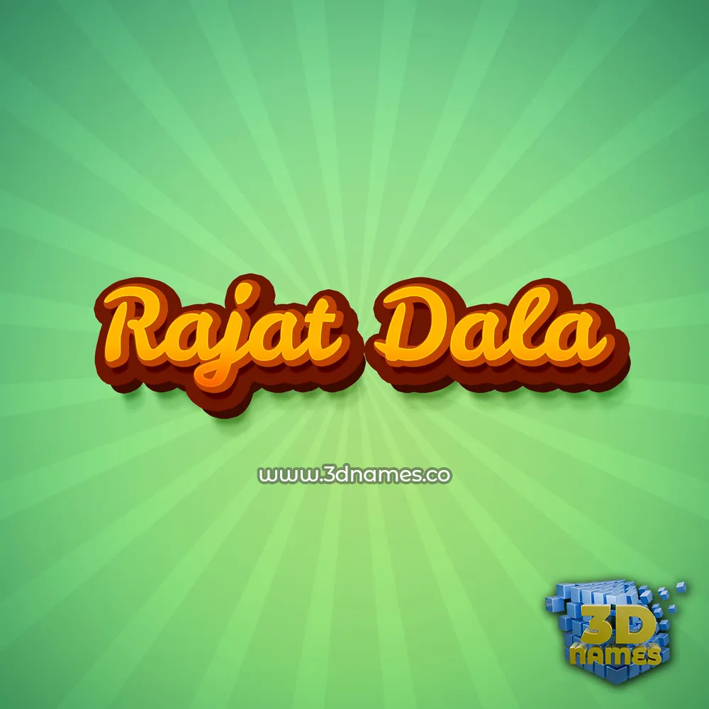 rajat dala in Green Rays style - 3D name wallpaper