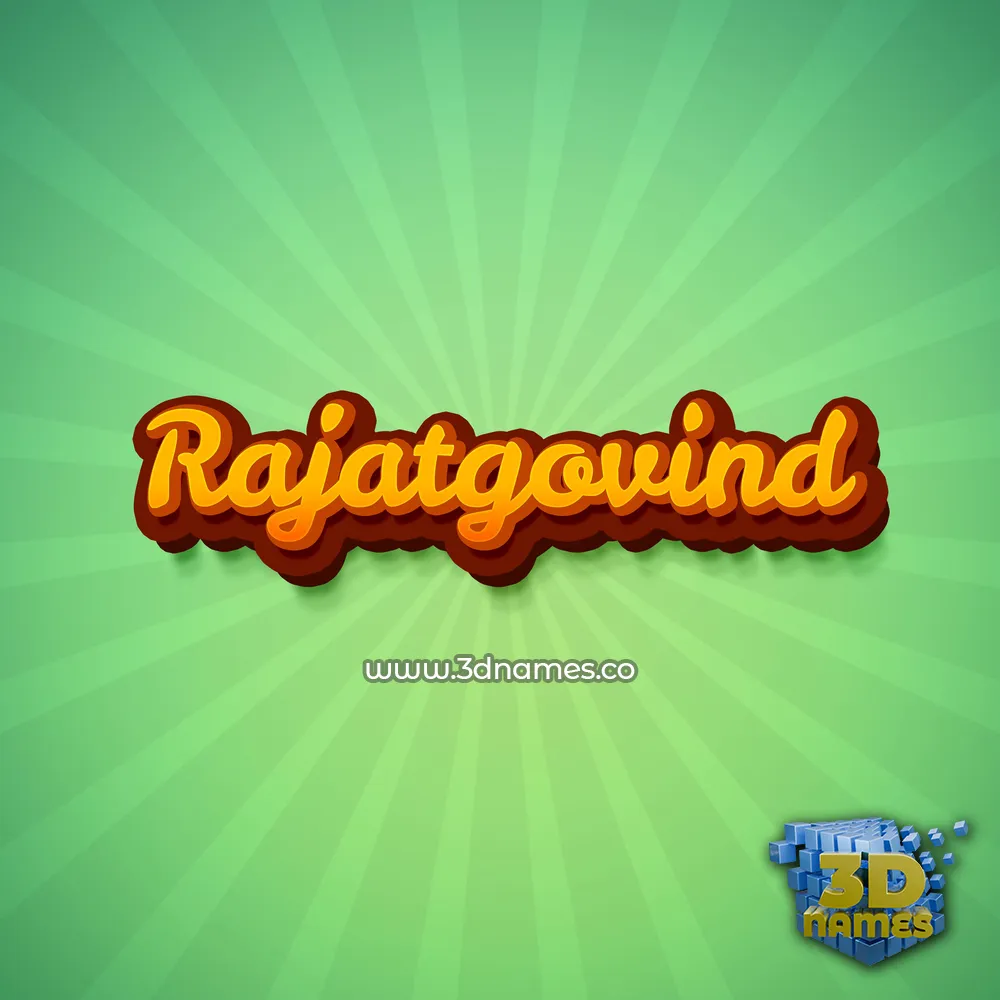 rajatgovind in Green Rays style - 3D name wallpaper