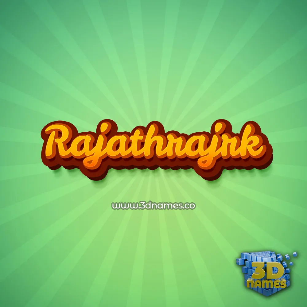 rajathrajrk in Green Rays style - 3D name wallpaper