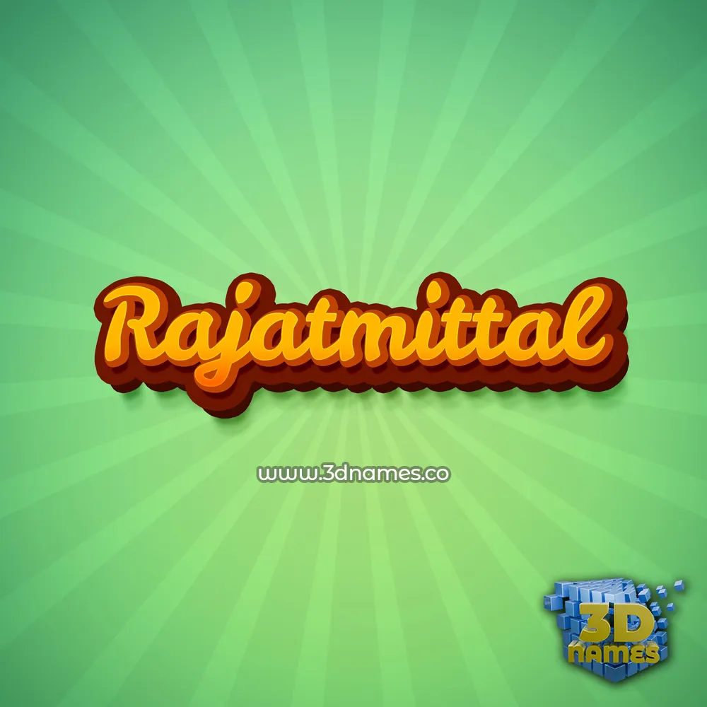 rajatmittal in Green Rays style - 3D name wallpaper
