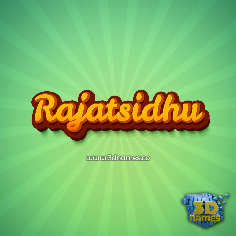 rajatsidhu in Green Rays style - 3D name wallpaper