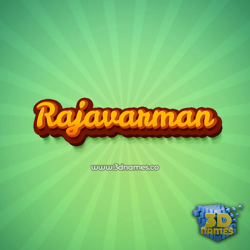 rajavarman in Green Rays style - 3D name wallpaper