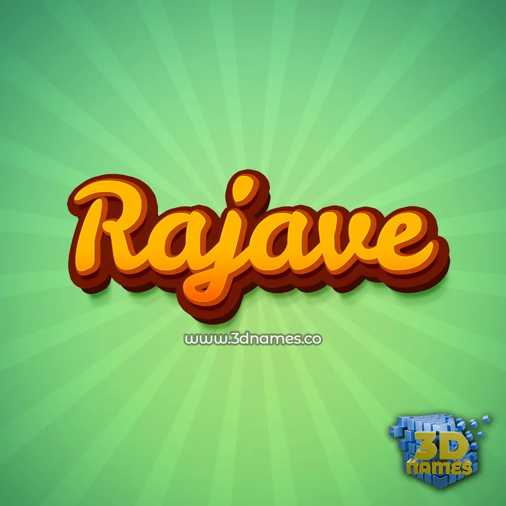 rajave in Green Rays style - 3D name wallpaper