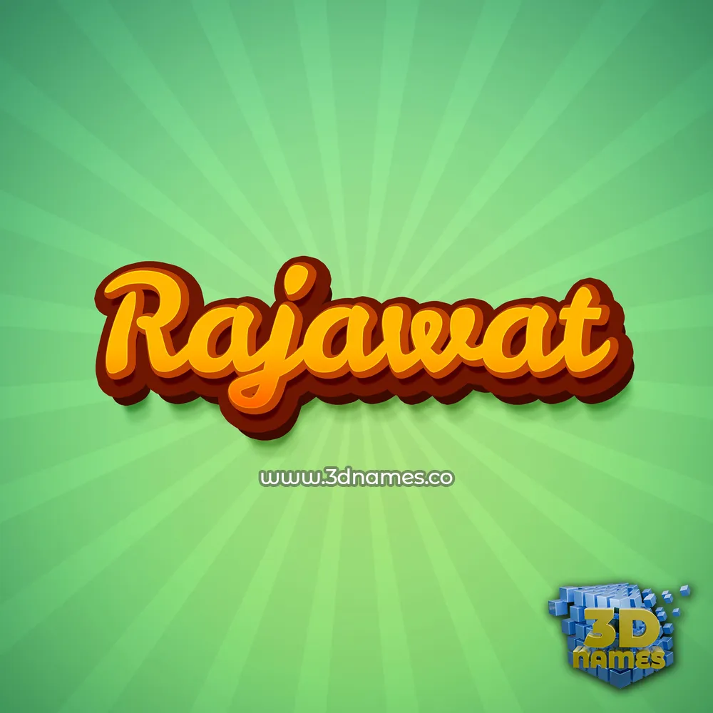 rajawat in Green Rays style - 3D name wallpaper