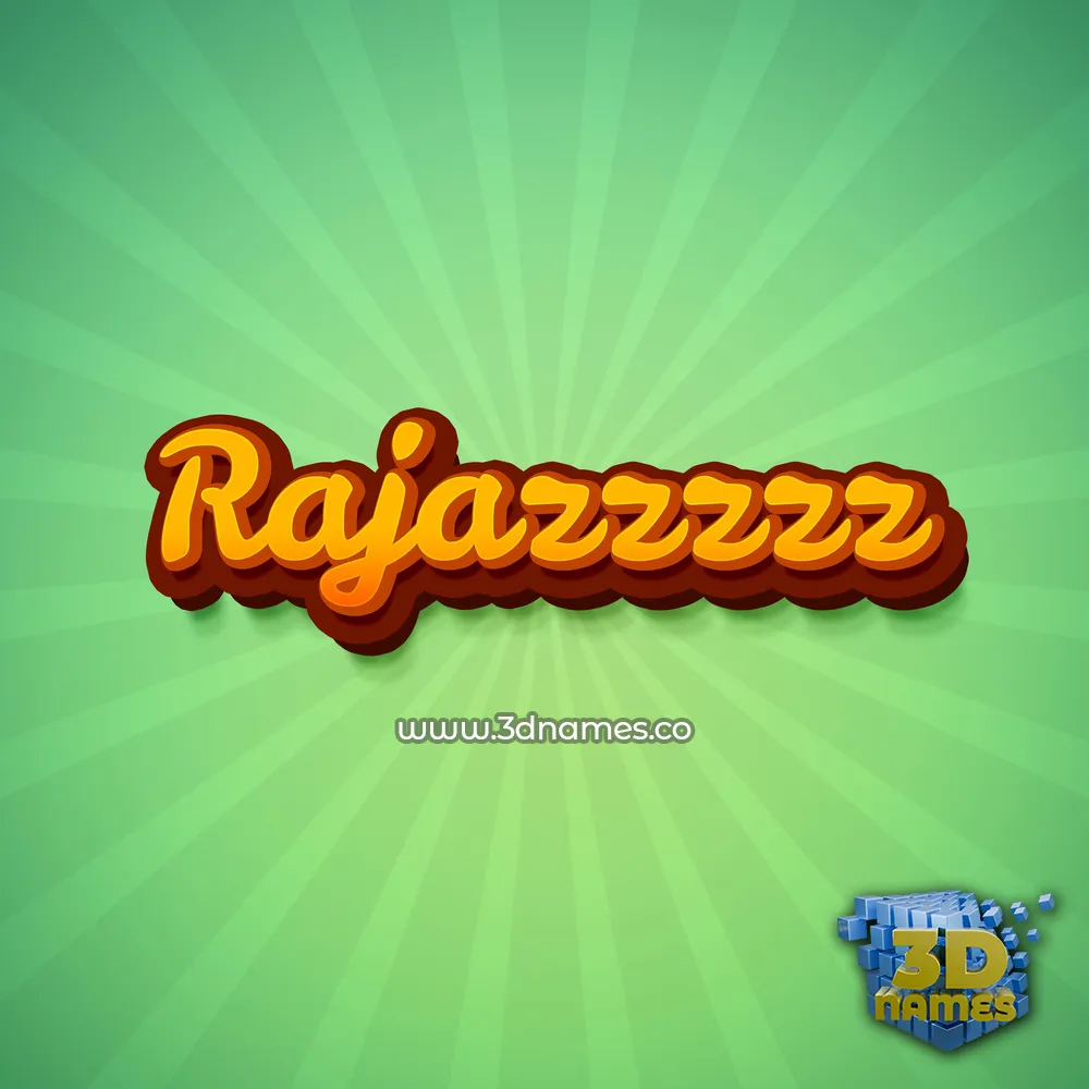 rajazzzzz in Green Rays style - 3D name wallpaper