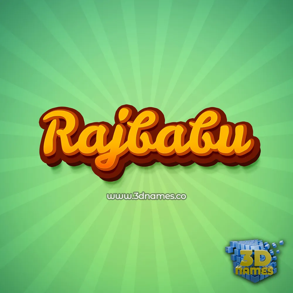 rajbabu in Green Rays style - 3D name wallpaper