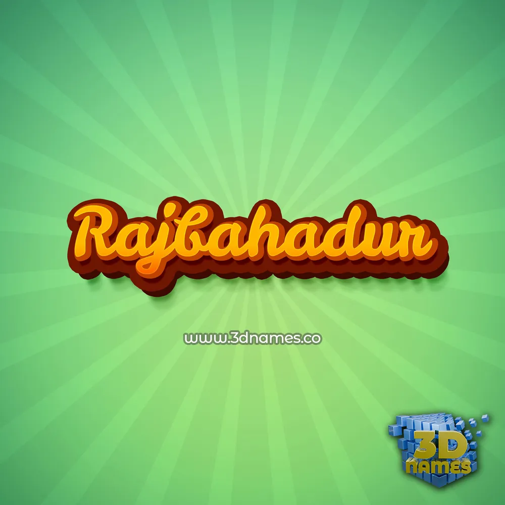 rajbahadur in Green Rays style - 3D name wallpaper