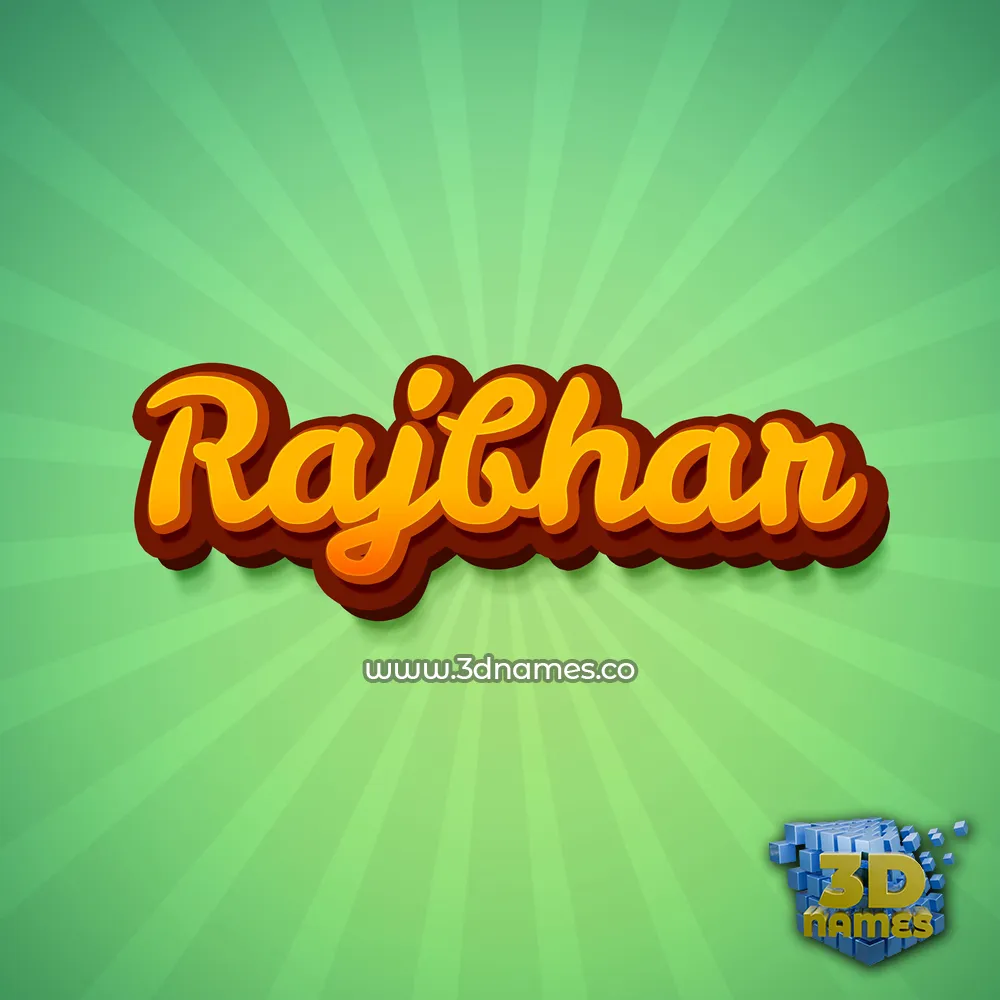 rajbhar in Green Rays style - 3D name wallpaper