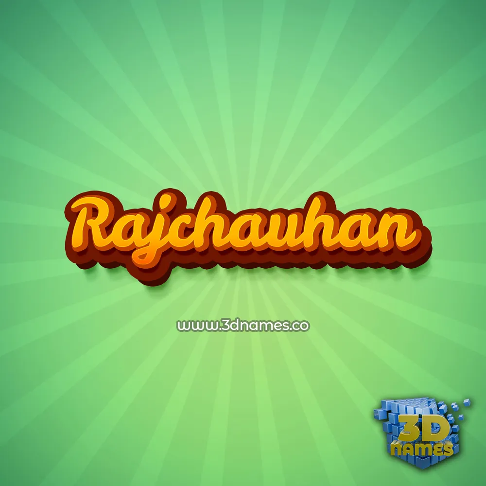 rajchauhan in Green Rays style - 3D name wallpaper