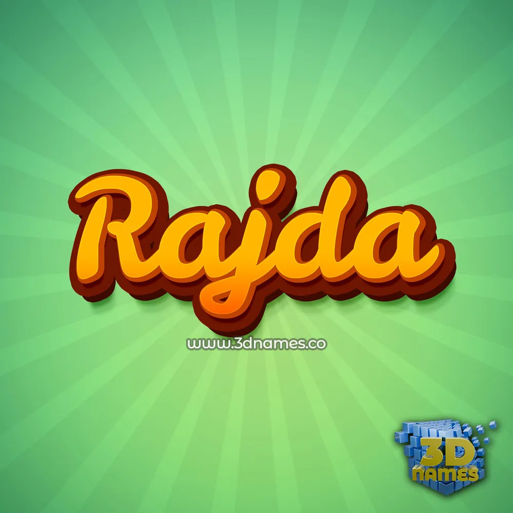 rajda in Green Rays style - 3D name wallpaper