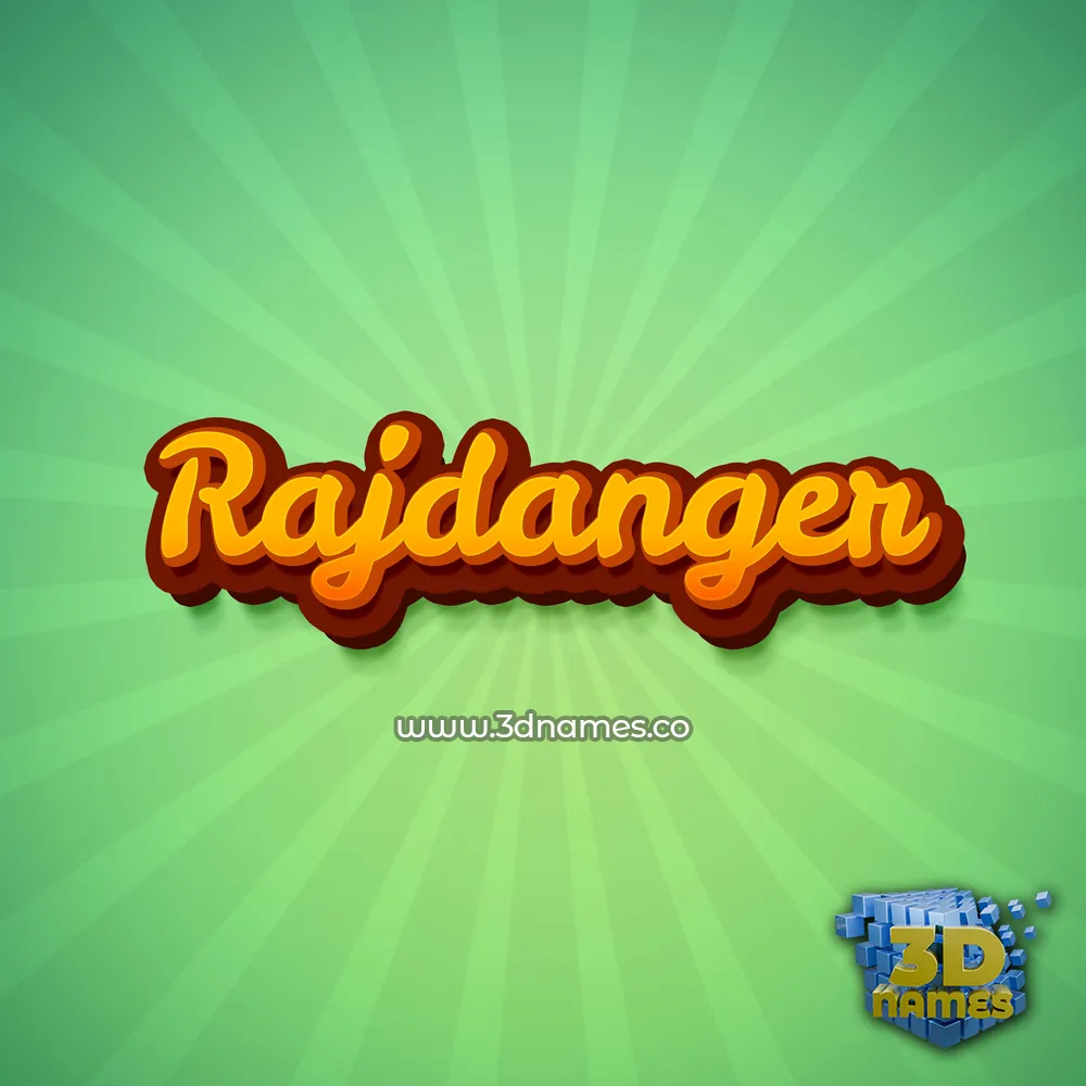 rajdanger in Green Rays style - 3D name wallpaper