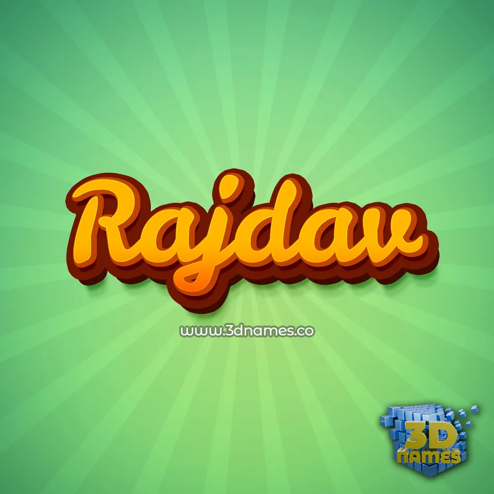 rajdav in Green Rays style - 3D name wallpaper