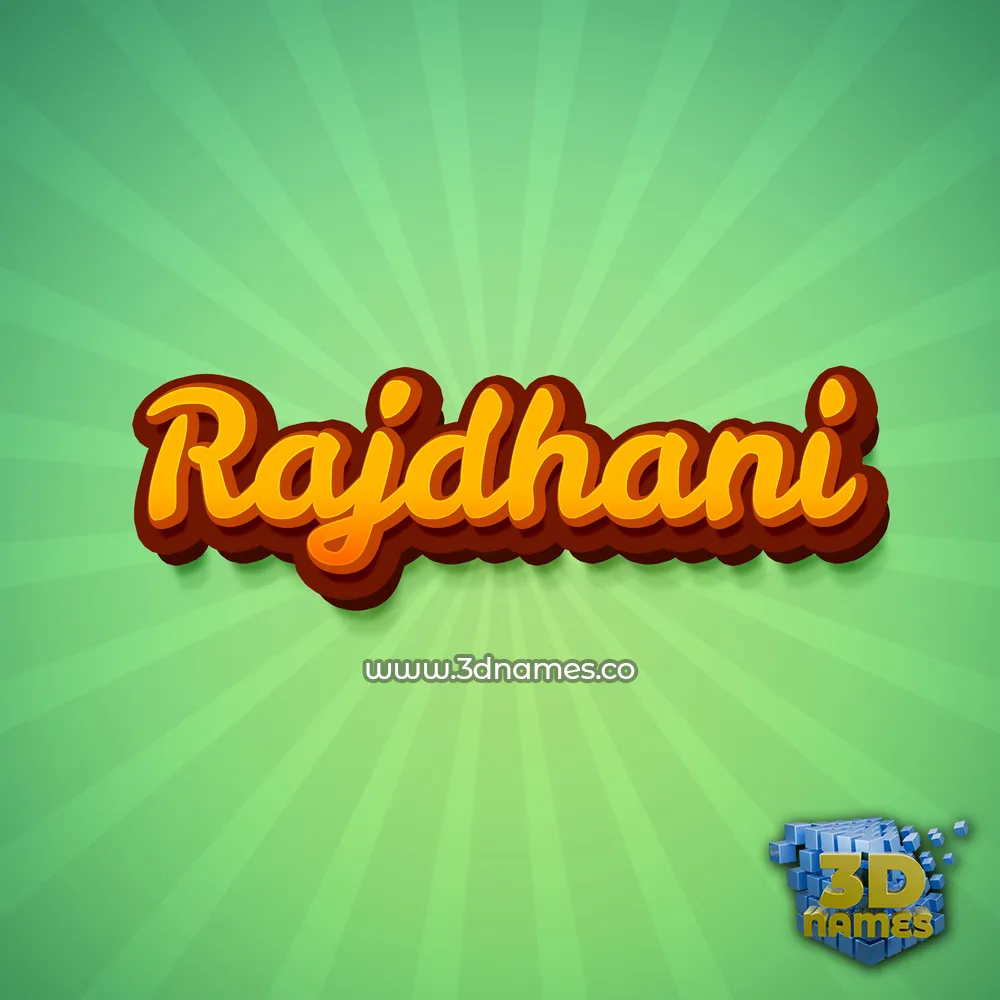 rajdhani in Green Rays style - 3D name wallpaper