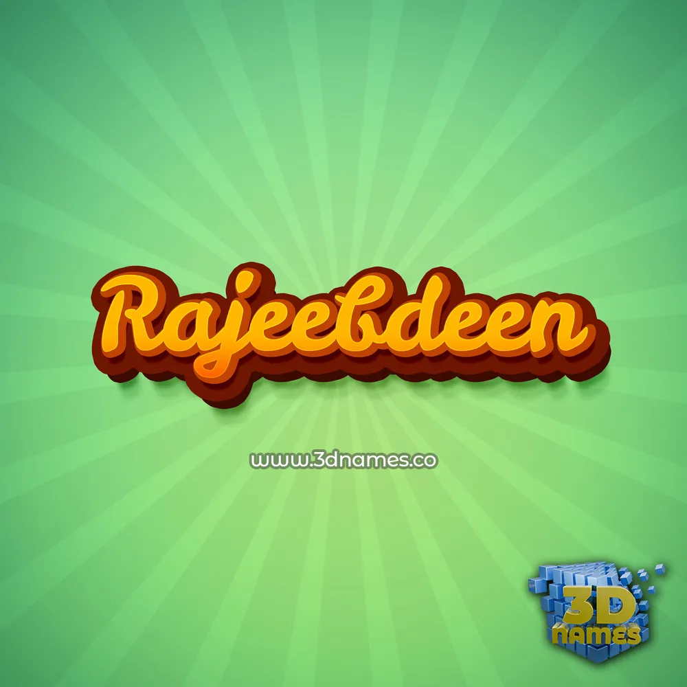 rajeebdeen in Green Rays style - 3D name wallpaper