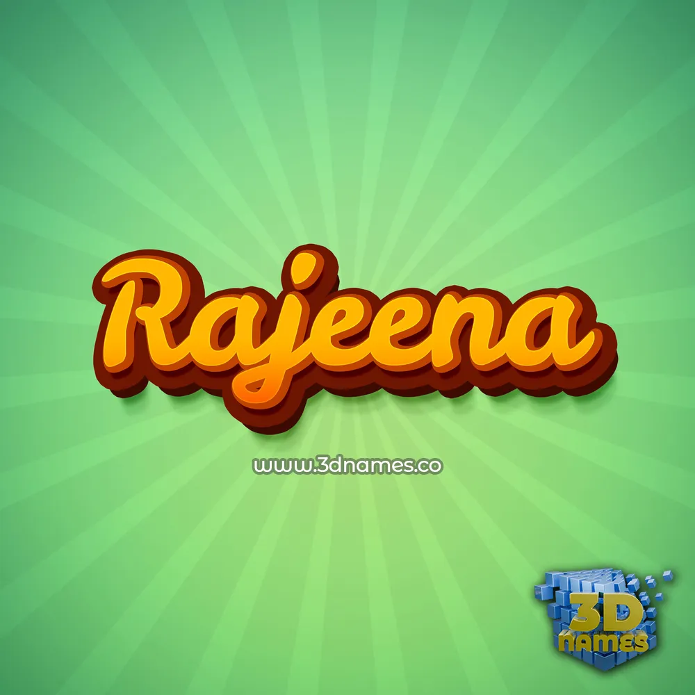 rajeena in Green Rays style - 3D name wallpaper