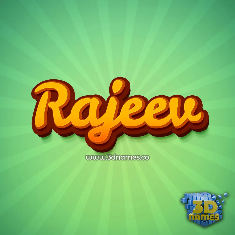 rajeev in Green Rays style - 3D name wallpaper