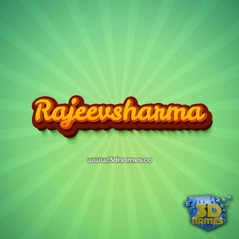 rajeevsharma in Green Rays style - 3D name wallpaper
