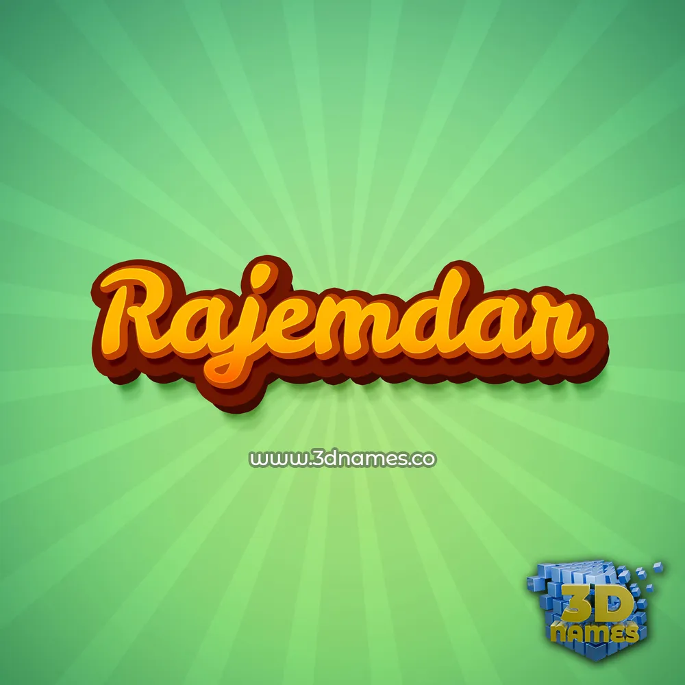 rajemdar in Green Rays style - 3D name wallpaper