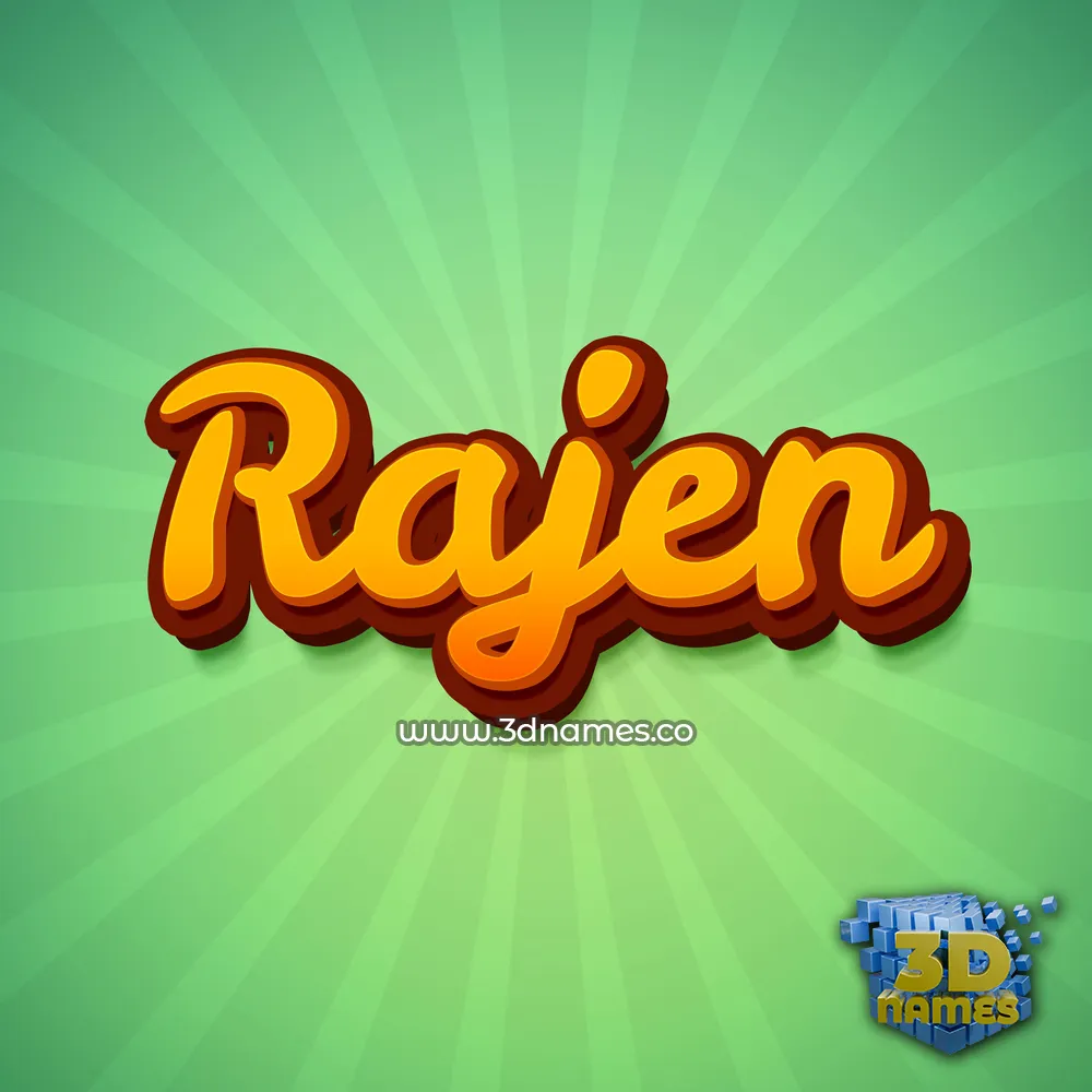 rajen in Green Rays style - 3D name wallpaper