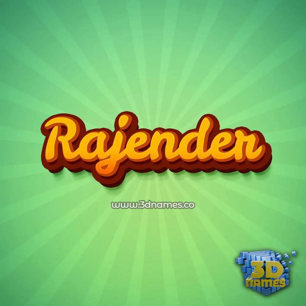 rajender in Green Rays style - 3D name wallpaper