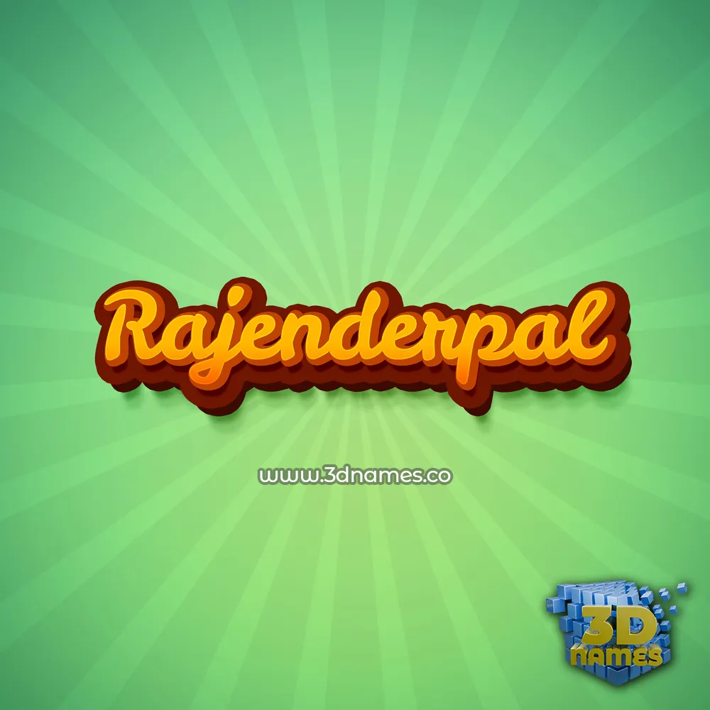 rajenderpal in Green Rays style - 3D name wallpaper