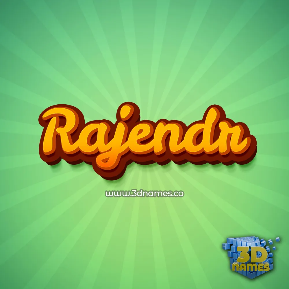 rajendr in Green Rays style - 3D name wallpaper