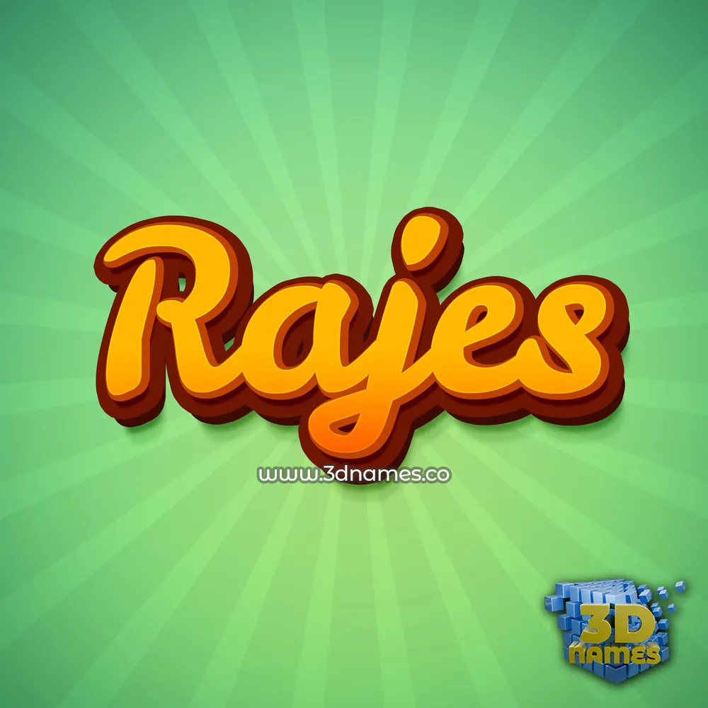 rajes in Green Rays style - 3D name wallpaper