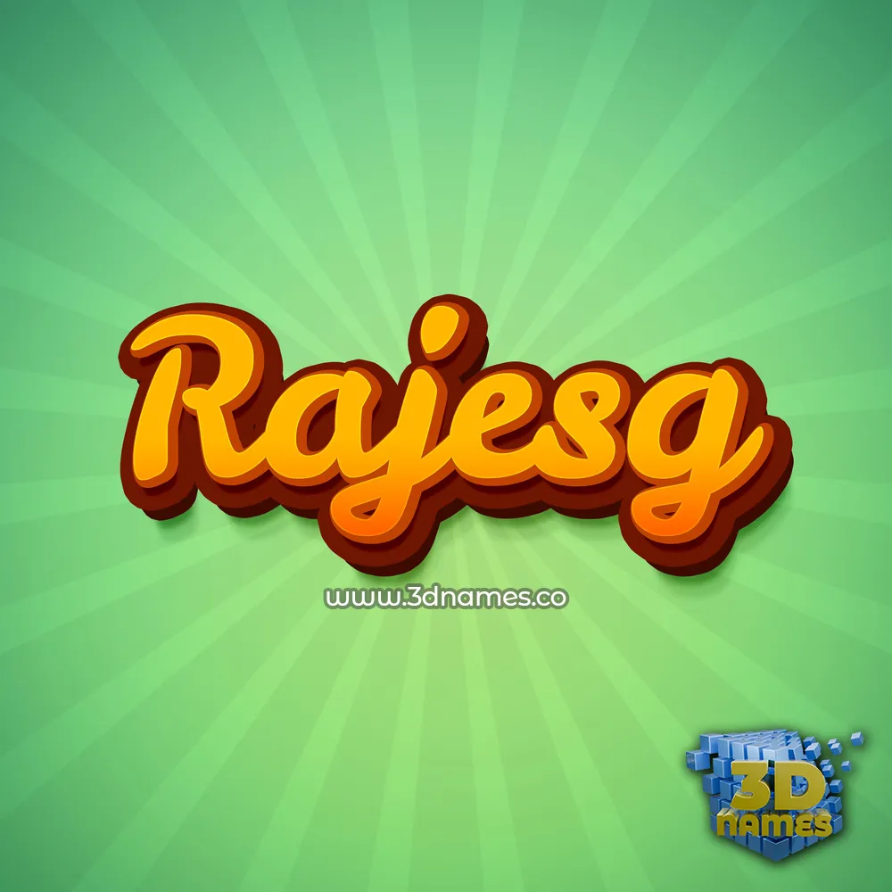 rajesg in Green Rays style - 3D name wallpaper