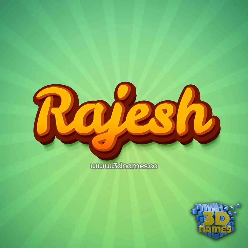 rajesh in Green Rays style - 3D name wallpaper